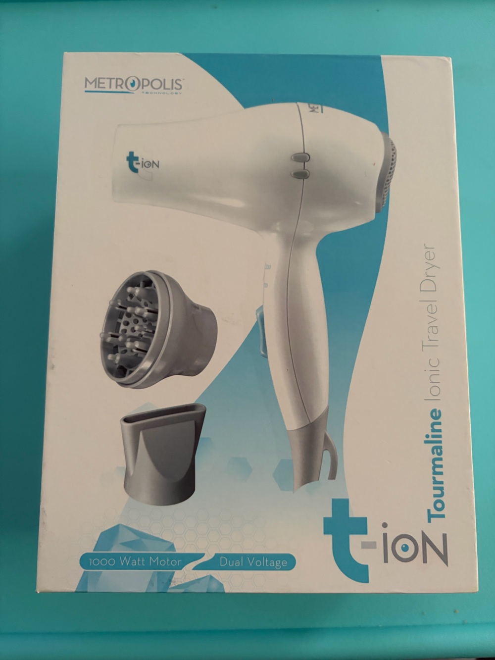 Tourmaline Ionic Travel Dryer - White/Silver